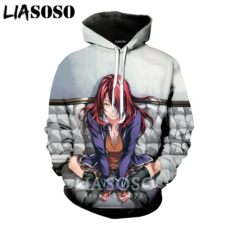 LIASOSO зимний модный Мужской Женский свитшот с 3D принтом аниме Shokugeki no Soma толстовка