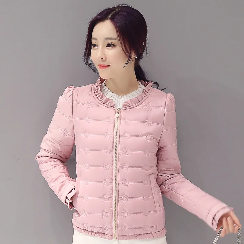 Красивая модная женская зимняя короткая куртка Женская однотонная Милая верхняя