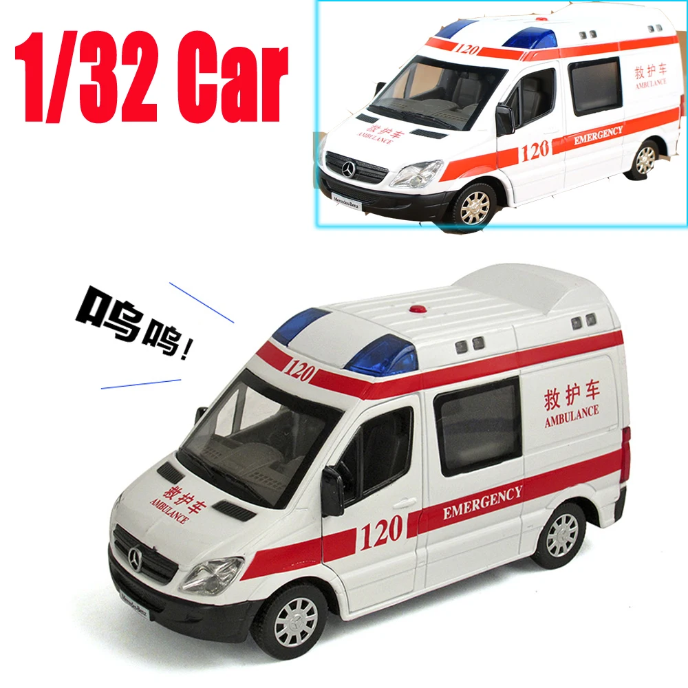 

1:32 Scale Model Car ambulance Diecast Car Model With Sound&Light Collection Car Toys Vehicle Gift For Children