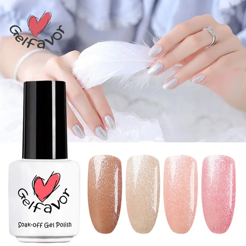 Нам $1 Выкл в США $2 Gelfavor из серебряных алмазов серии гель Lacquer7ml Цвета вымачивать