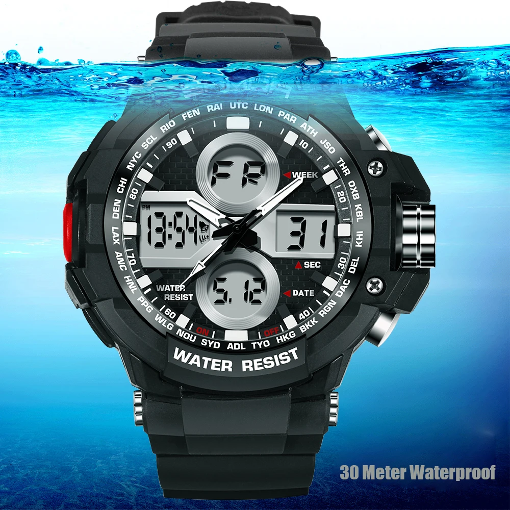 SANDA Брендовые спортивные часы с подсветкой G стильные мужские хронографом