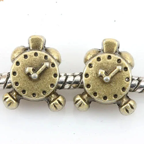 

22pcs antiqued bronze 2sided alarm clock beads fit bracelet EF0169