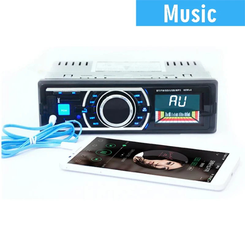 

Автомобильный MP3-плеер с пультом дистанционного управления, Авторадио, 1 Din, поддержка Fm-передатчика, USB / SD
