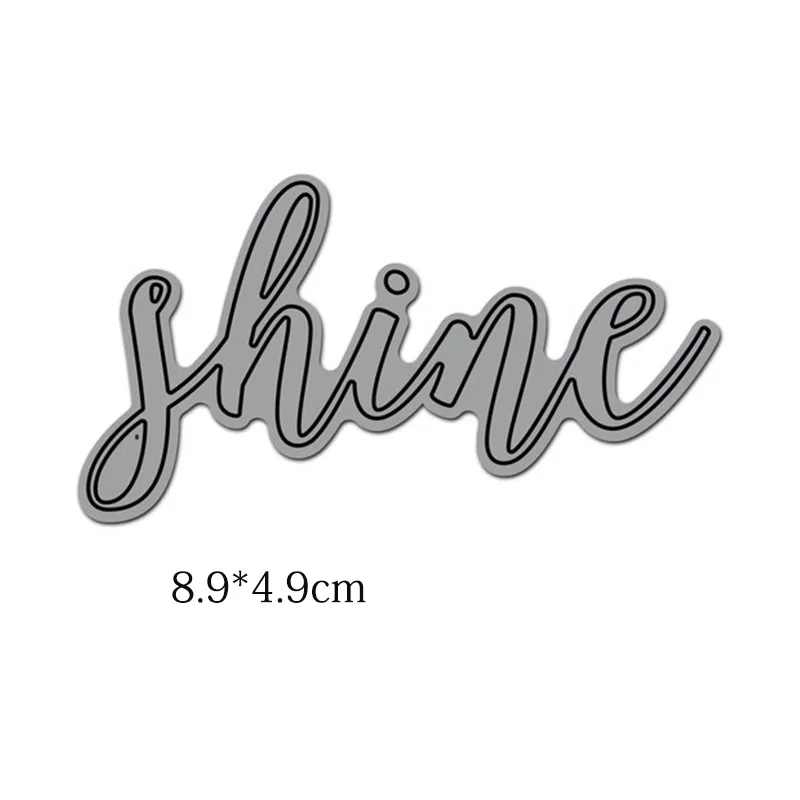 shine Смешанные слова металлические трафареты для пресс-формы для DIY бумажные карточки для скрапбукинга ремесло украшения Рождественские заготовки - Цвет: shine