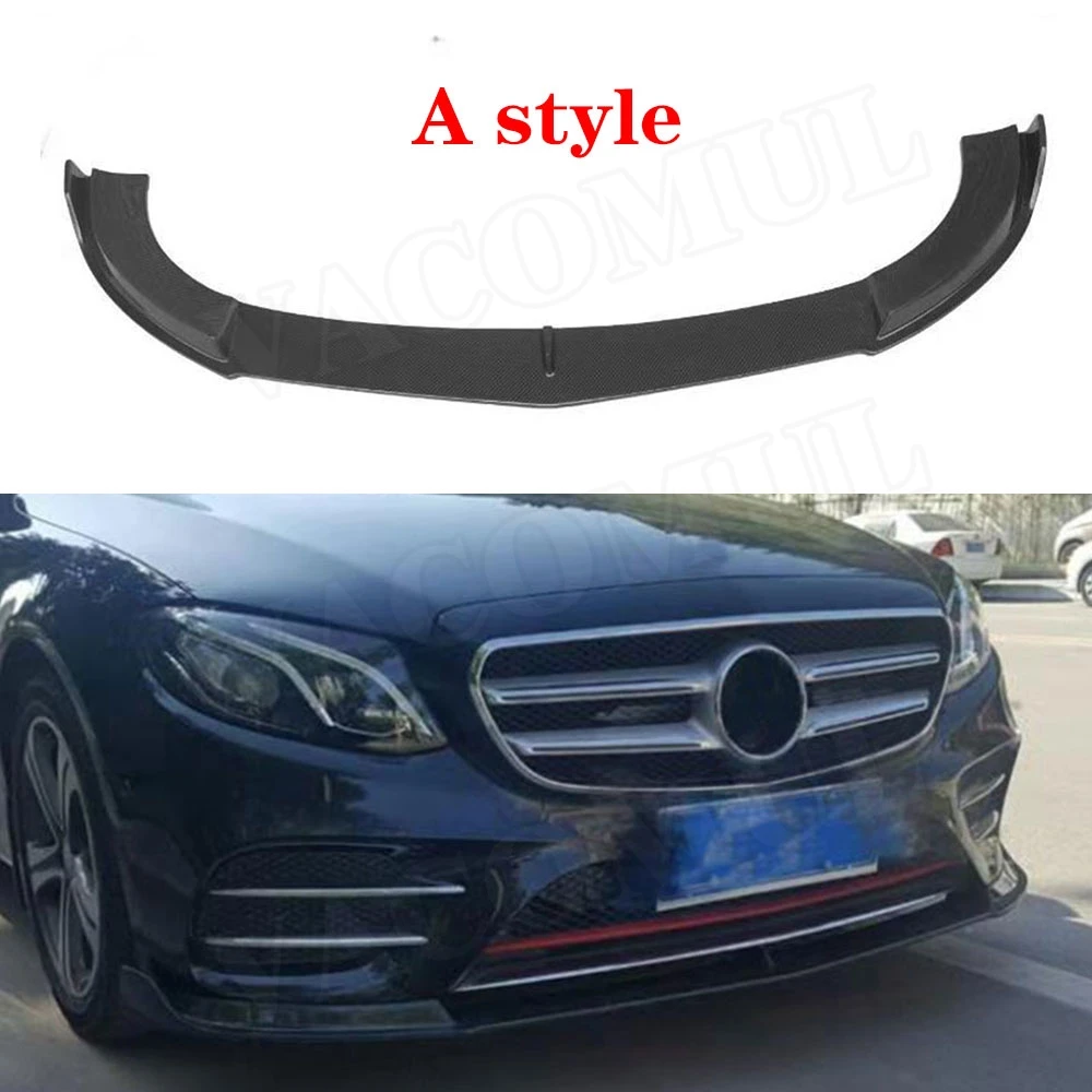 A style E Class B Стиль углеродного волокна передний бампер спойлер для Mercedes Benz W213 E200 E300 E63 AMG+ стайлинга автомобилей - Цвет: A style