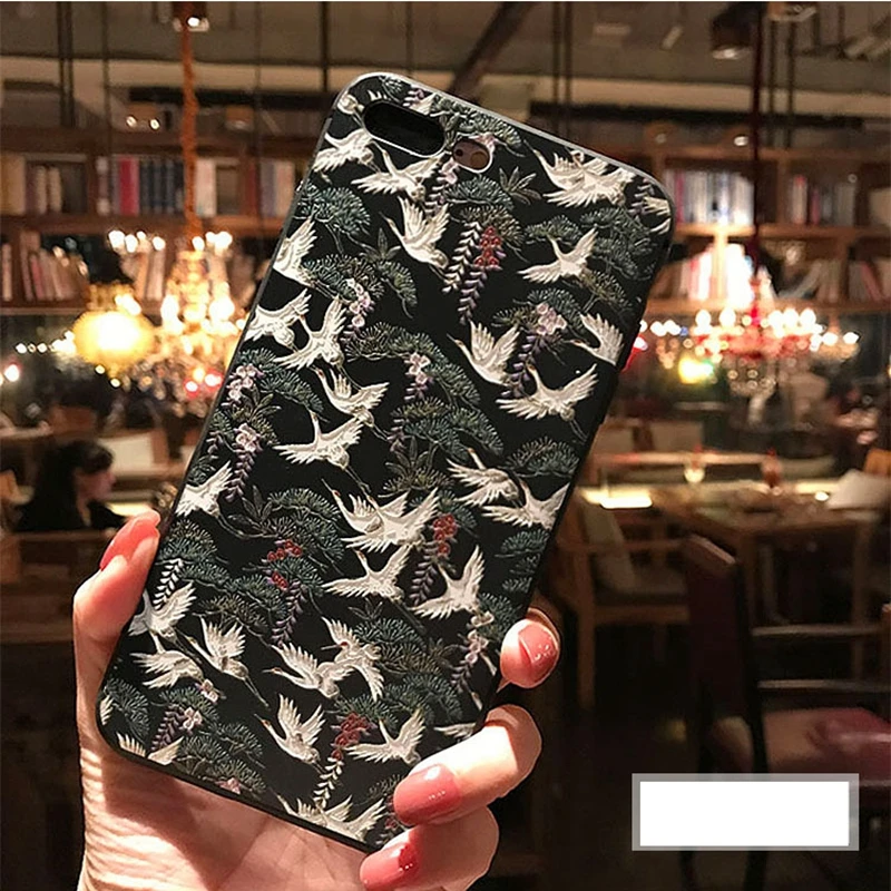 3D Винтажный чехол для iphone 7X6 8plus с изображением облаков лисы ручная роспись