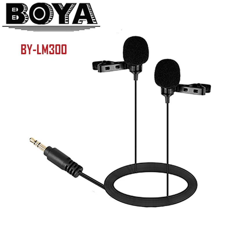 Двойной всенаправленный петличный микрофон BOYA для цифровых зеркальных камер Canon