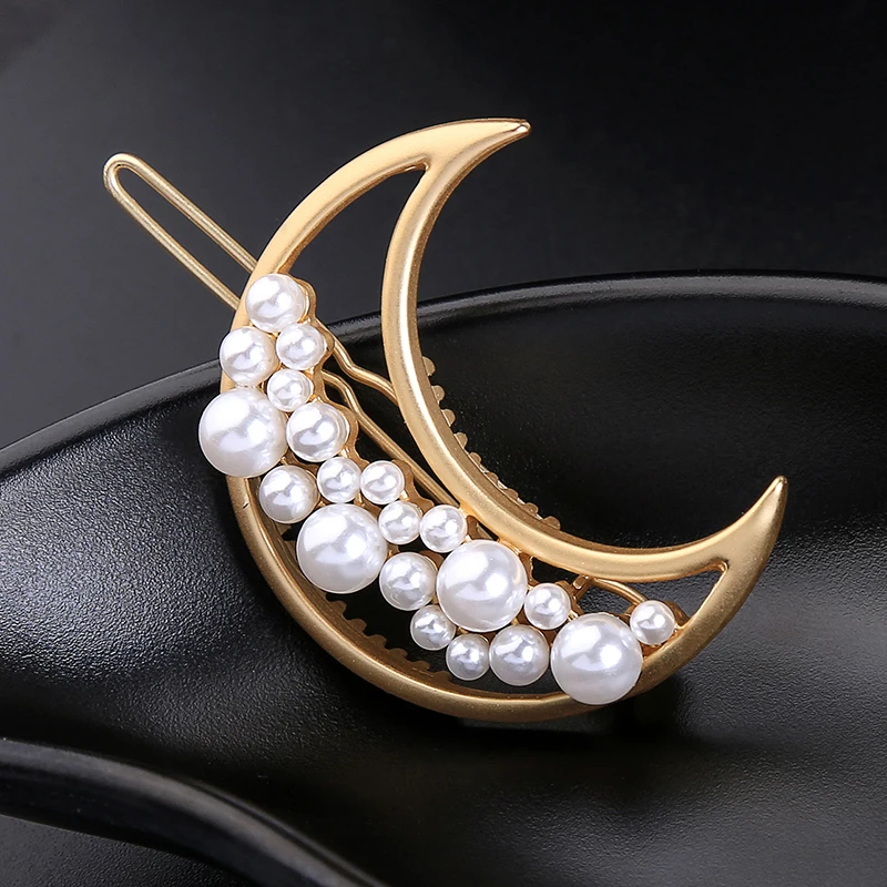 Новая мода Moon & Star Round Crystal Strip заколки для волос одежда простой стиль женские Hairwear