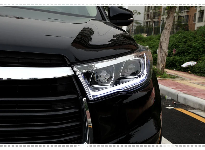 Набор для автостайлинга для Toyota Highlander фары светодиодный фара Highlander DRL Объектив двойной луч HID Xenon автомобильные аксессуары