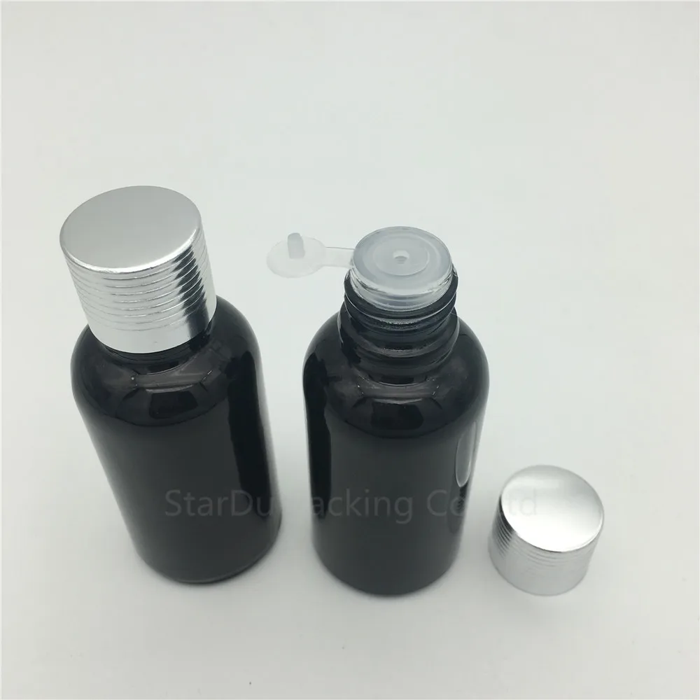 12pcs 30ML Black Glass Bottle Serum Container 1oz Vials Essential Oil With Silvery Screw Cap Perfume | Красота и здоровье