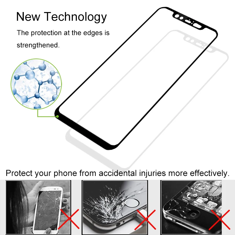 Защитная пленка для экрана из закаленного стекла полное покрытие Xiaomi Mi8 9H защита