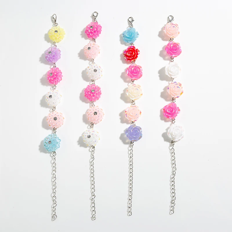 1 шт. модный разноцветный браслет из смолы с цветами для подарка на день рождения