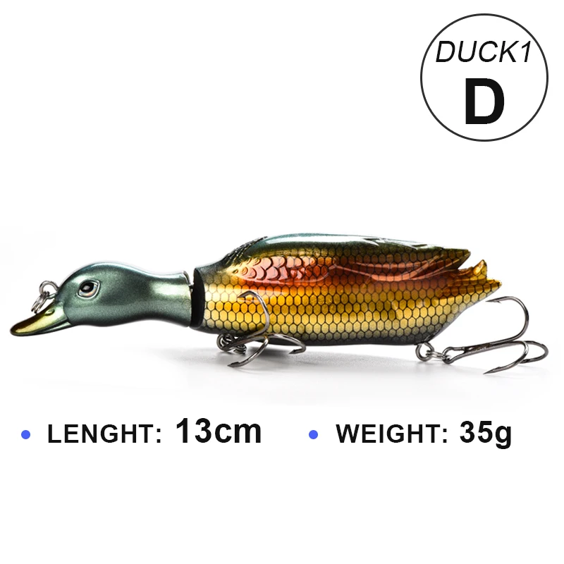 DUCK1-D 1 шт. Новое поступление твердая приманка для рыбалки Щука искусственные приманки 90,1g 15 см рыбалка жесткая приманка приманки лягушка Тонущая приманка блесна для рыбной ловли - Цвет: DUCK1-D