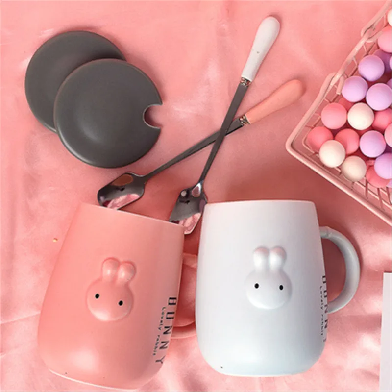 Забавная чашка с кроликом, аниме кружка Taza Desayuno Kahve Fincan Tazas Creativas Caffe Cup Kubek Emaliowany, кофейная чашка с черепом