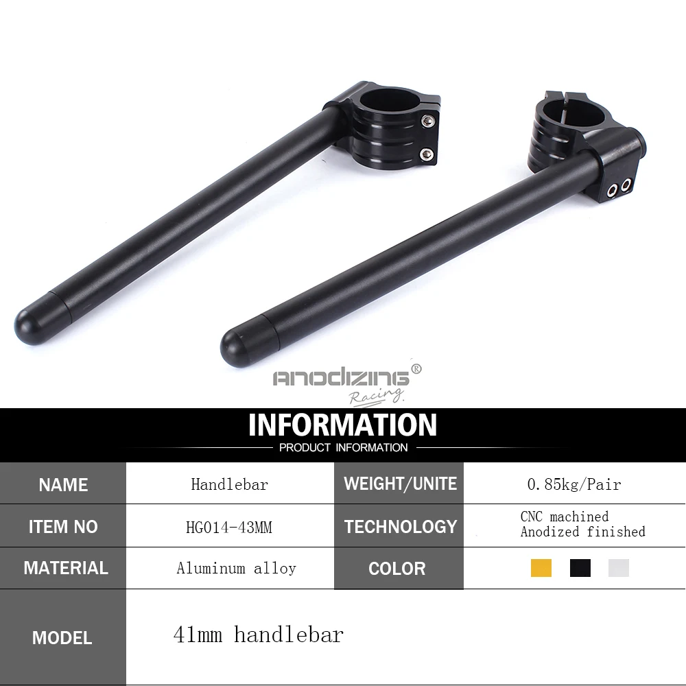 43 мм обычный зажим-Ons руль подъемная Ручка Бар Вилка трубка ручной для HONDA CBR600F4/F4I