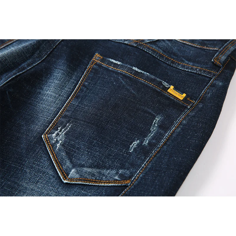 AIRGRACIAS 2018 New Brand Men Jeans Pants Dark Color Wash Casual For Elasticity Cotton Four Season Denim Jean | Мужская одежда