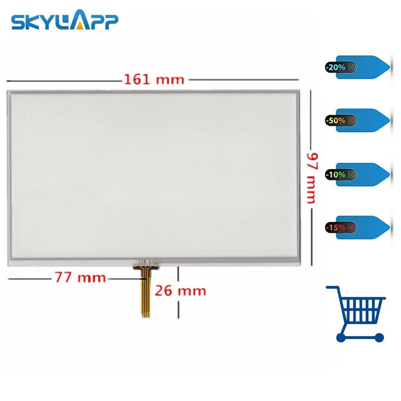 Skylarpu 2 шт. 7 дюймов 4 провода сварки резистивный Сенсорный экран для 161 мм* 97 мм gps навигатор планшета панели