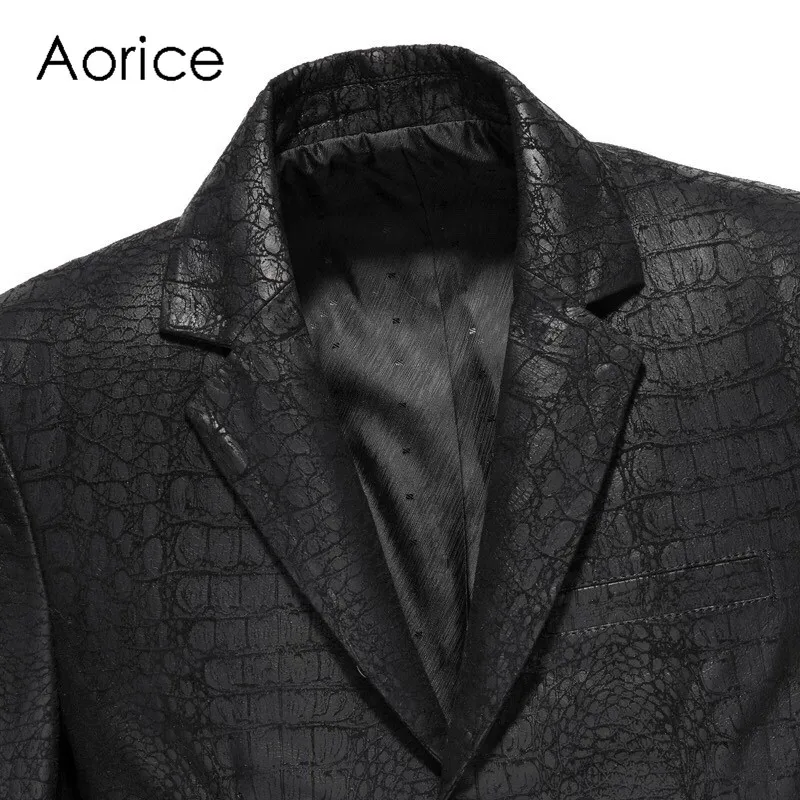 Aorice MT837 мужская куртка из натуральной кожи Осенняя верхняя одежда черный/тонкий/Простой деловой стиль/дубленка