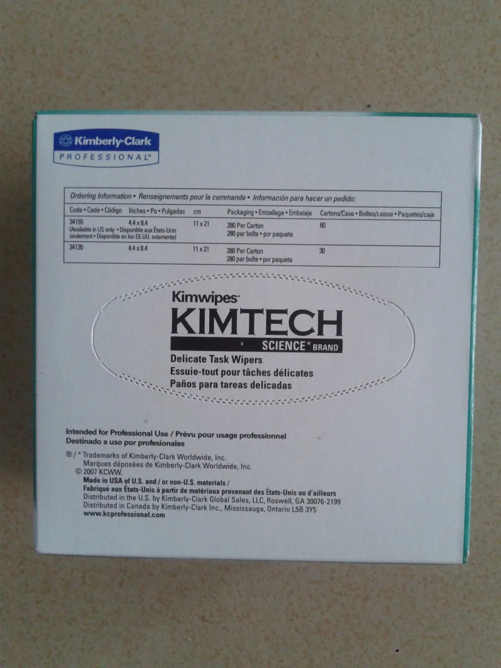 280 шт./коркор. волоконно-оптический очиститель фотобумаги Kimwipes без пыли с низким