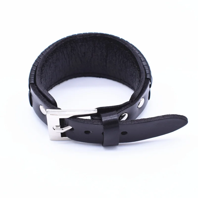2016 мужские браслеты из натуральной кожи двойной широкий браслет и веревка для