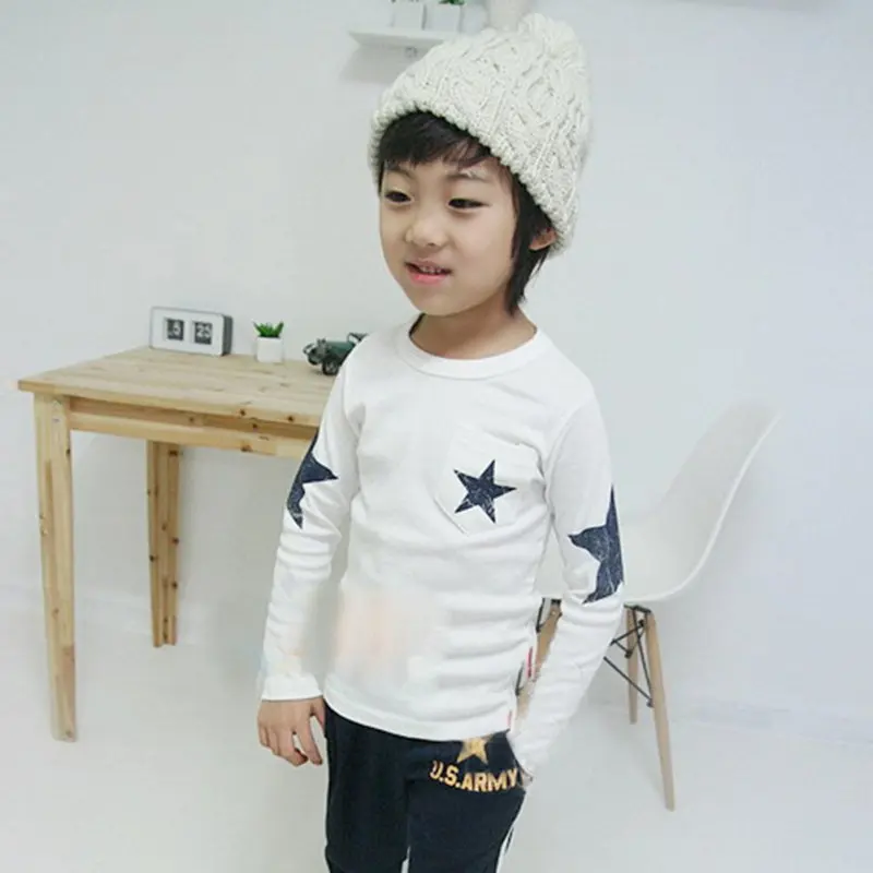 Повседневные топы с длинными рукавами для маленьких мальчиков футболка рисунком