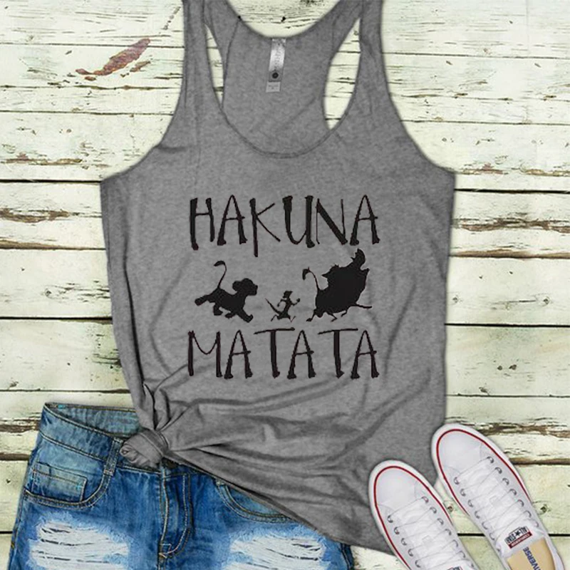 Женский топ на бретельках hakuna matata Белая Летняя одежда большого размера для пляжа