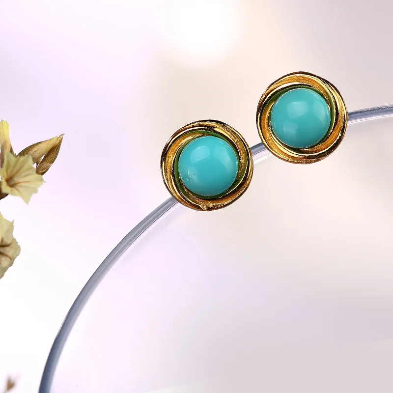 Женские серьги из серебра 100% пробы с натуральной бирюзой|turquoise silver earrings|turquoise