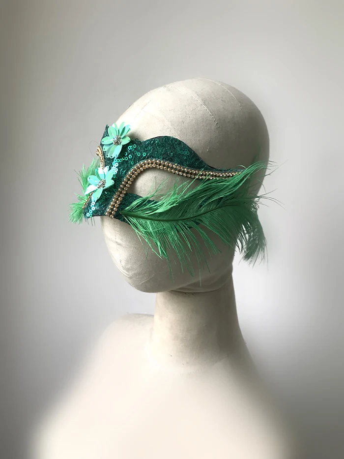 

Adult Cosplay Masks Lady Make Up Party Mask Custom Masque Masked Halloween Party Retro Jazz Mask Christmas Headwear B-9567