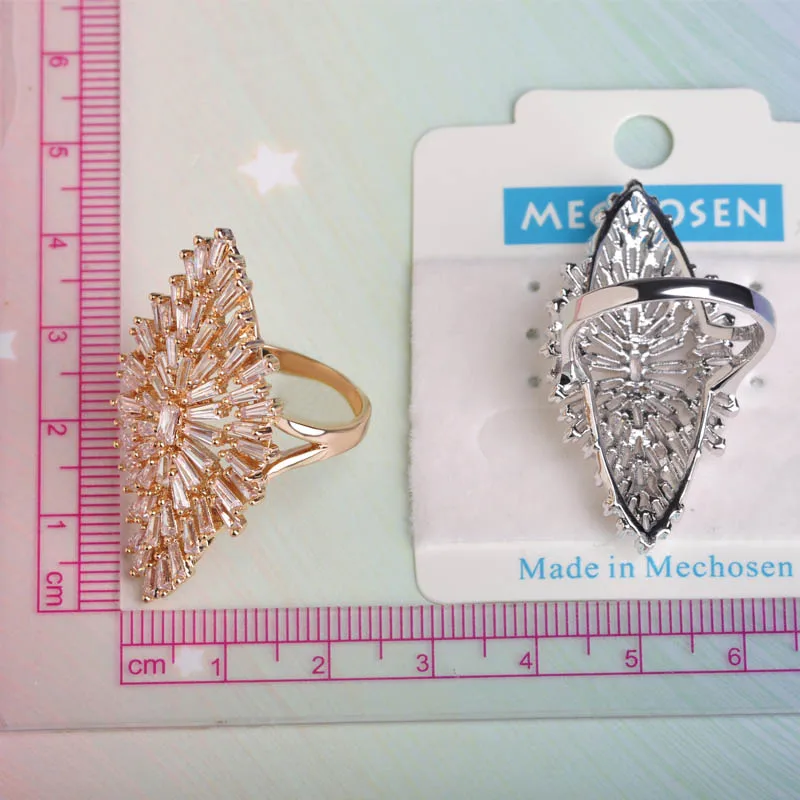 Luxury Big Wide CZ Zircon Bridal Ring For Women Rhodium Gold Oro Plated Wedding Party Anillo Bague Aros Finger Accessories Joyas | Украшения