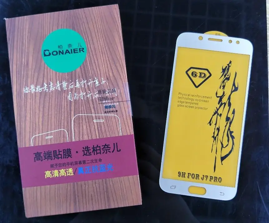 Bonaier для samsung Galaxy J7 Pro Одежда высшего качества 2.5D Arc край Полный Клей закаленное стекло 9h для Galaxy J7 Pro Экран протектор