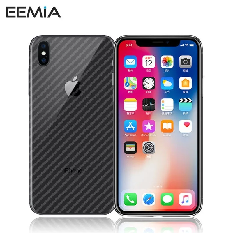 Пленка для мобильного телефона из углеродного волокна, наклейка для Apple iPhone XS Max 7 Plus 8 6 6S 5 5S X XR, аксессуары EEMIA