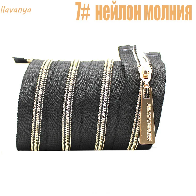 5 шт./лот Лидер продаж Сумки нейлон Золото ползунки zip слайдер Open End Черный Клейкие