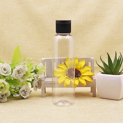 Clear Bottle C 60X5 OZ синий/прозрачный/коричневый круглый флакон для лосьона с легкой откидной крышкой 150 мл дорожный шампунь банки - Цвет: Clear Bottle C