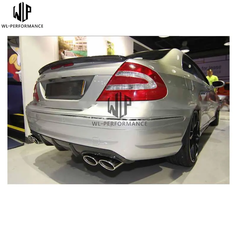 CLk карбоновое волокно AMG задний бампер для губ диффузный спойлер кузова Mercedes Benz W209
