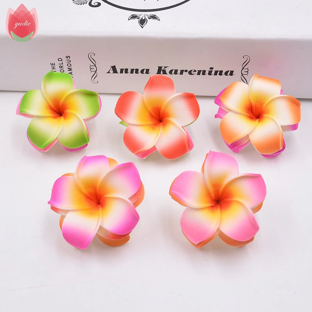 

10pcs/lot 4cm Foam Hawaii Beach Flowers For Wedding Party Box Decoration DIY Artificial Garland Supplies Summer Wreath Craft