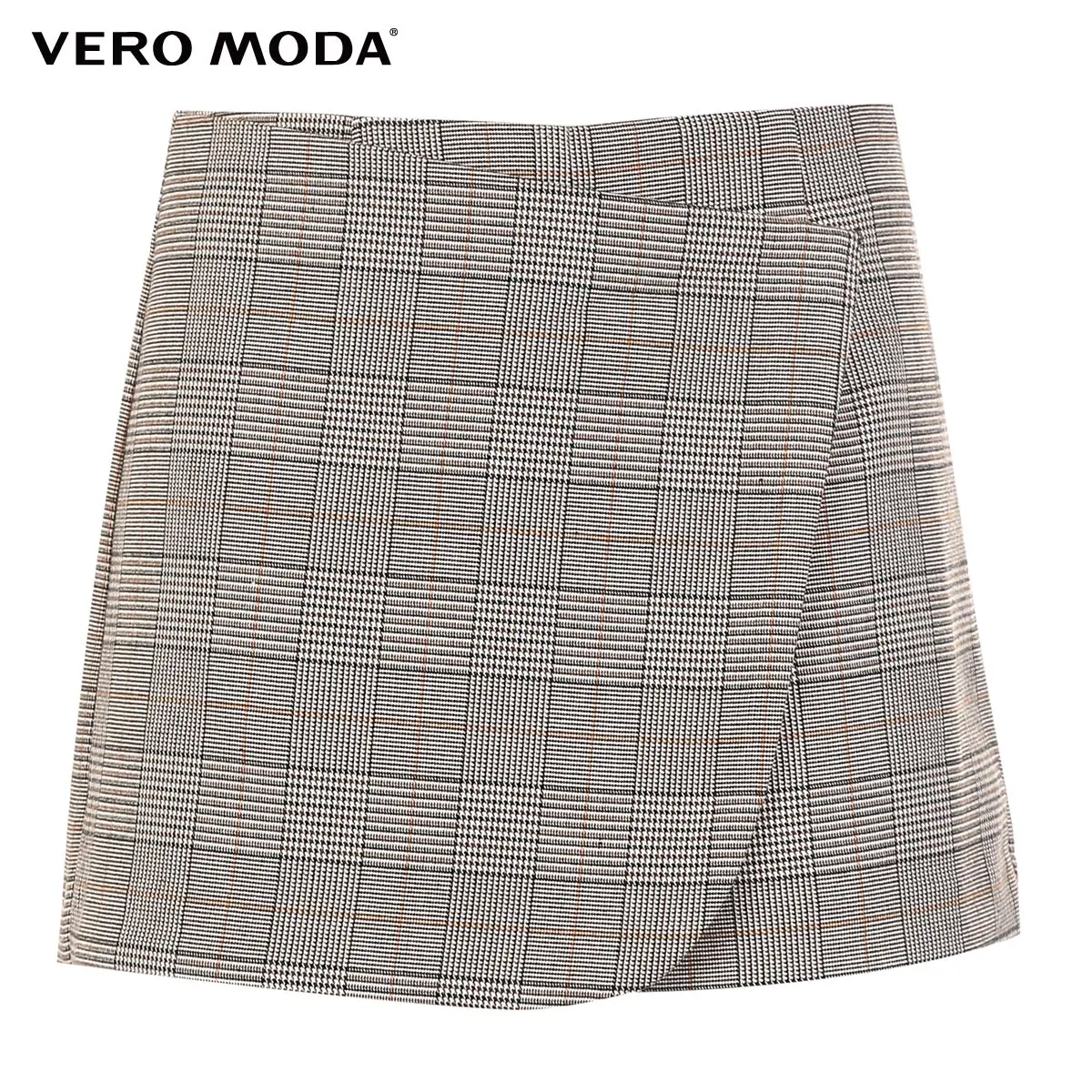Vero Moda Женские винтажные клетчатые Асимметричные шорты с высокой талией | 318315512