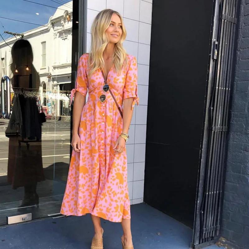 Богемное летнее женское платье 2019 повседневные Элегантные платья для женщин