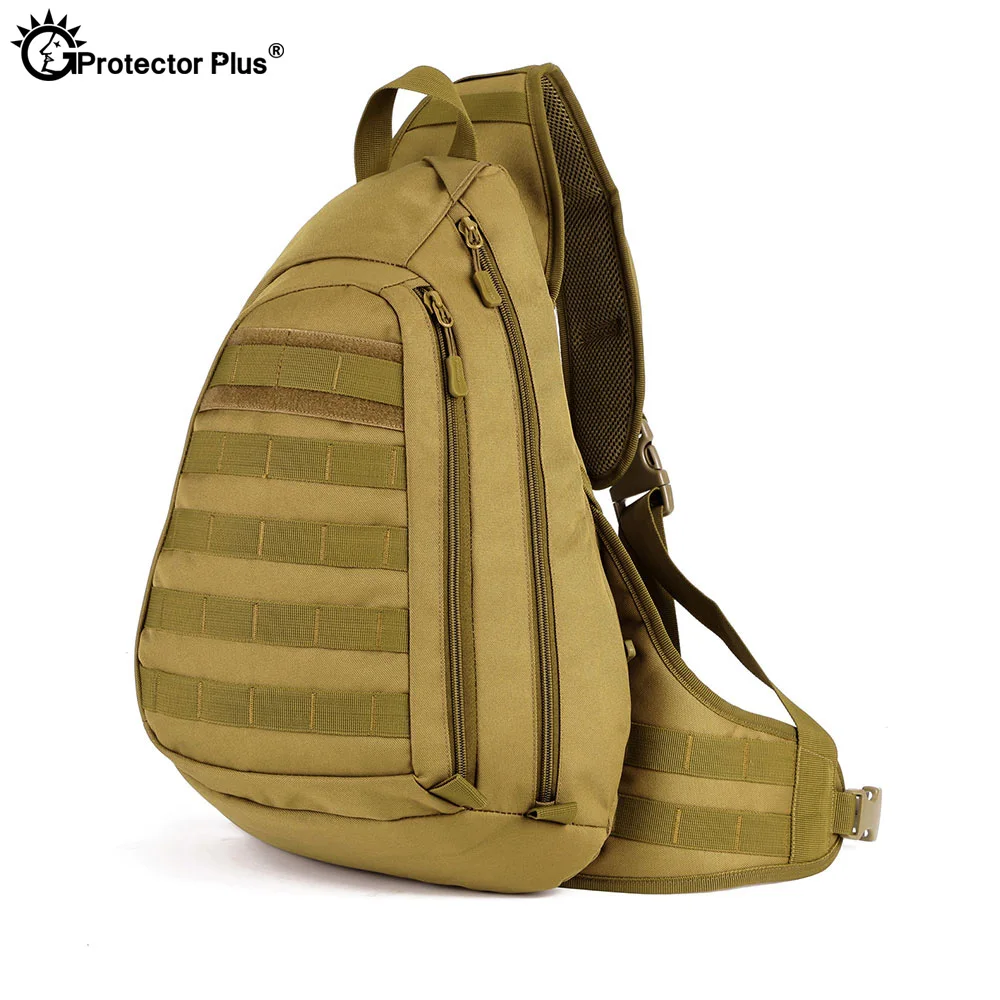 

PROTECTOR PLUS Tactical Backpack 14 Inches Laptop Military Field Chest Bag Outdoor Sports Hiking Waterproof Single Shoulder Bags