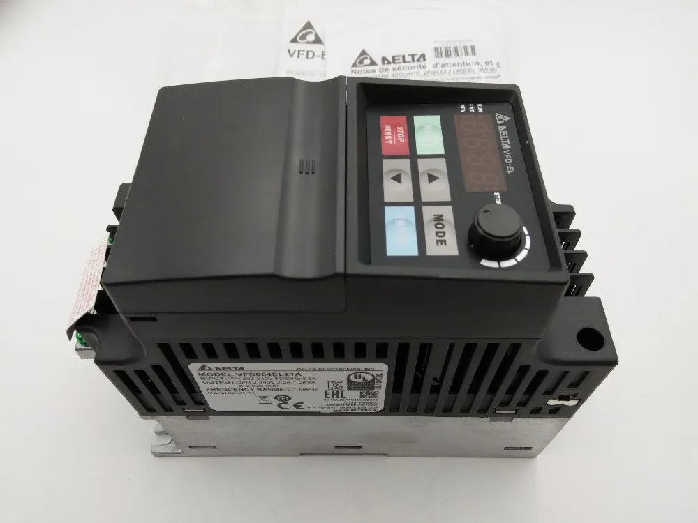 Дельта Инвертор VFD частотно-регулируемый привод VFD004EL21A 1 фаза 220 В 0,1 кВт 600 л.с.~ Гц для водяного насоса и упаковочной машины