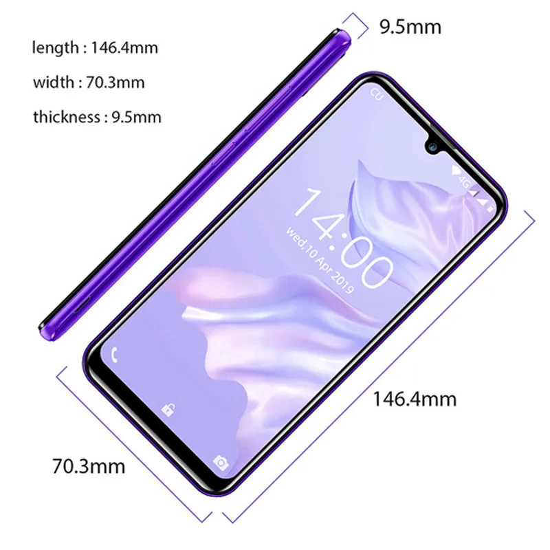 OUKITEL C16 Pro 5,71 ''Android 9,0 19:9 MT6761P 3 ГБ 32 ГБ смартфон отпечаток пальца Лицо ID капля экран 5 В/1A 4G мобильный телефон