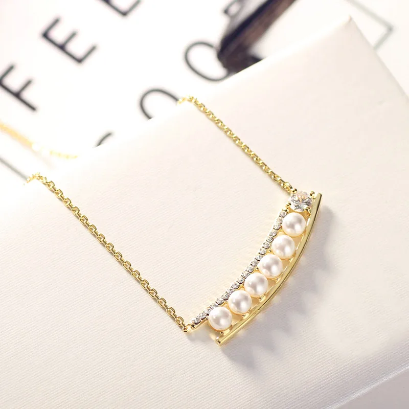 Neoglory имитация жемчуга бусы чокер с цепочкой Заявление ожерелья для женщин