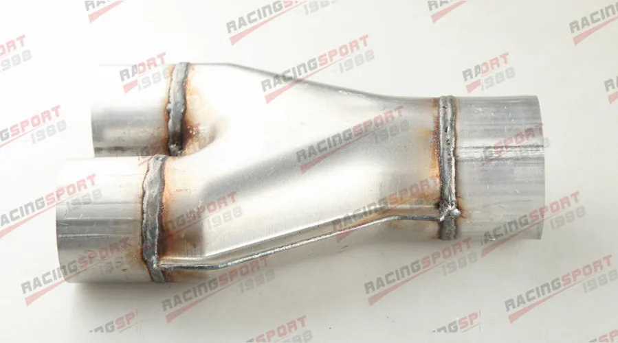 

Exhaust Y Pipe Adapter 3" Inch 76mm Dual 3" Inch 76mm Single Aluminized Steel