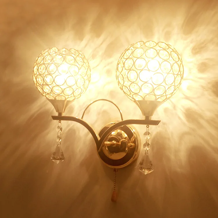 European led crystal wall lamp bed hotel engineering living room home lighting fixture | Освещение