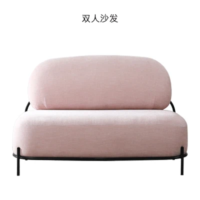 Double sofa Луи Мода скандинавские ткани маленькая квартира мебель для гостиной современный Простой Досуг гостиная кафе молочный чай магазин диван - Цвет: Double sofa