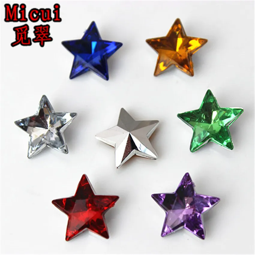 Акриловые стразы Micui 5 острых звездочек 100 шт. 14 мм|stone crystal|pointback stonesacrylic rhinestones |