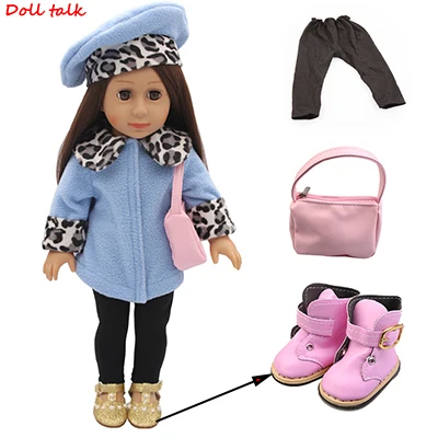 Style 3 Модные 1 комплект одежды для куклы, Топы+ штаны+ головной убор+ сумка+ обувь для 18 ''дюйма американская кукла девочка ручной работы Diy одинаковый наряд - Цвет: Style 3