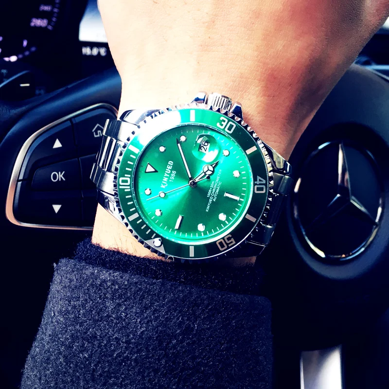 Оригинальные автоматические механические часы Green Water Ghost мужские Модные
