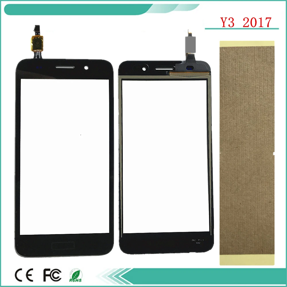 Сенсорный экран для huawei Y3 CRO-U00 CRO-L02 CRO-L22 сенсорный Экран окрашенные запасные части для Стекло сенсорный Панель Сенсор 3M лента сенсорная панель