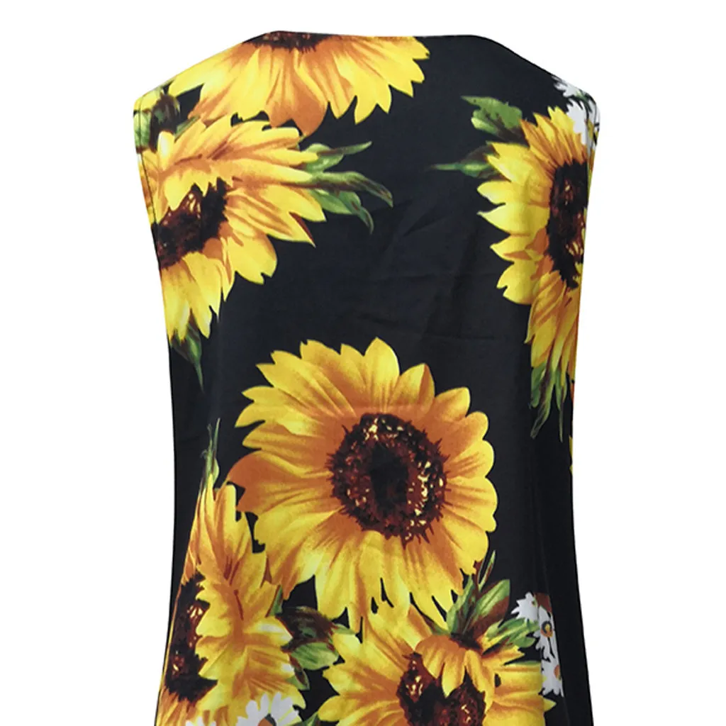 Женское пляжное платье без рукавов с принтом в стиле бохо летнее повседневное