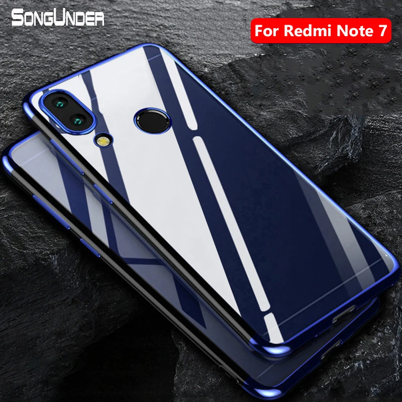 Чехол для Xiaomi Redmi Note 7 прозрачный мягкий силиконовый чехол накладка из ТПУ Pro Note7 7A